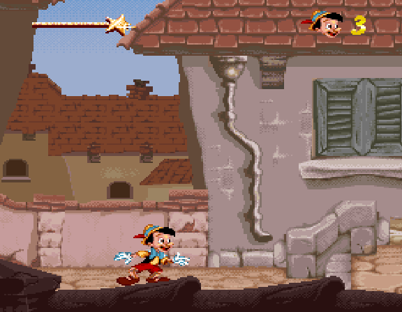 Pinocchio - SNES game screenshot (1996) by Virgin Games
